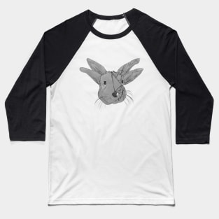 Grey Bunny Head Baseball T-Shirt